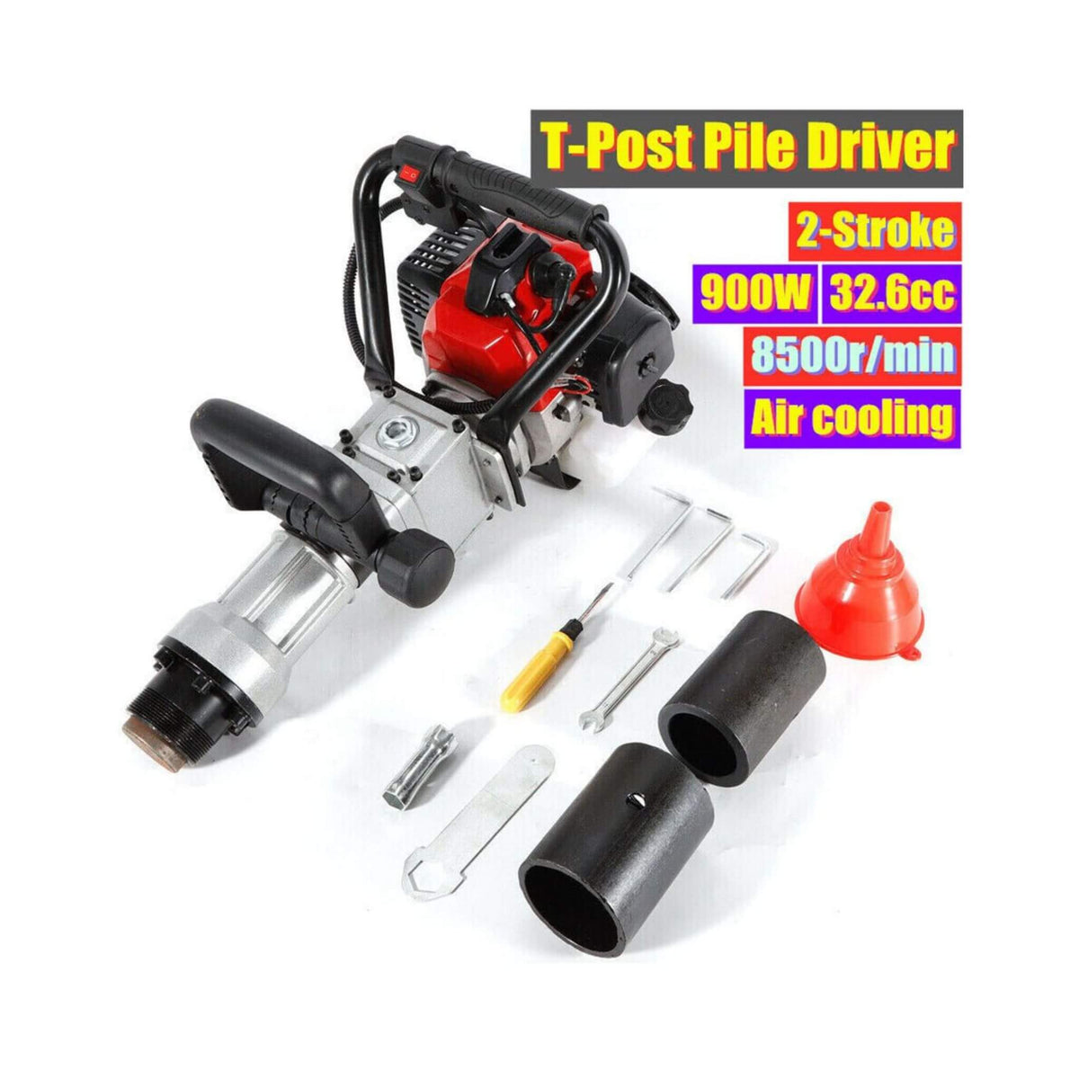 Portable 1.2Hp Gas Powered Hydraulic Post Pounder Hole Driver