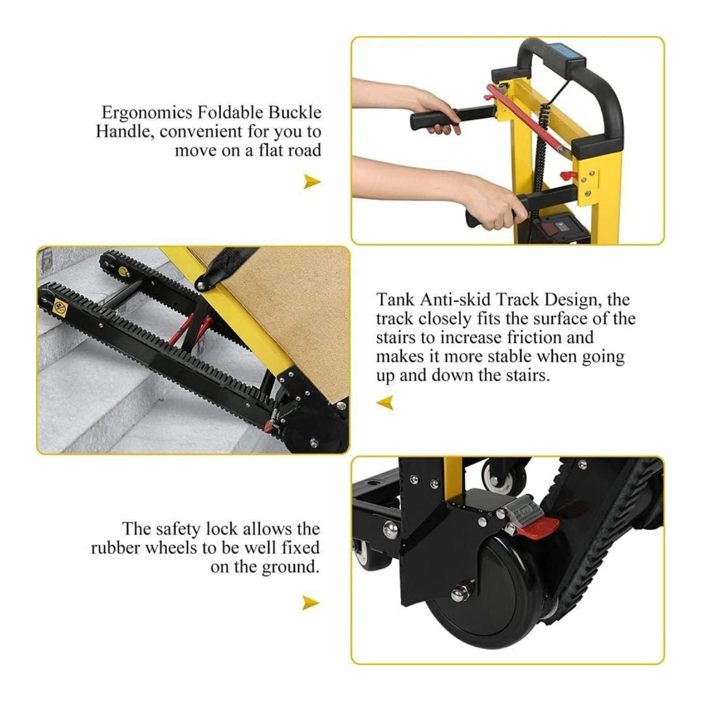 Premium 440Lbs Electric Stair Climbing Dolly Hand Truck Folding
