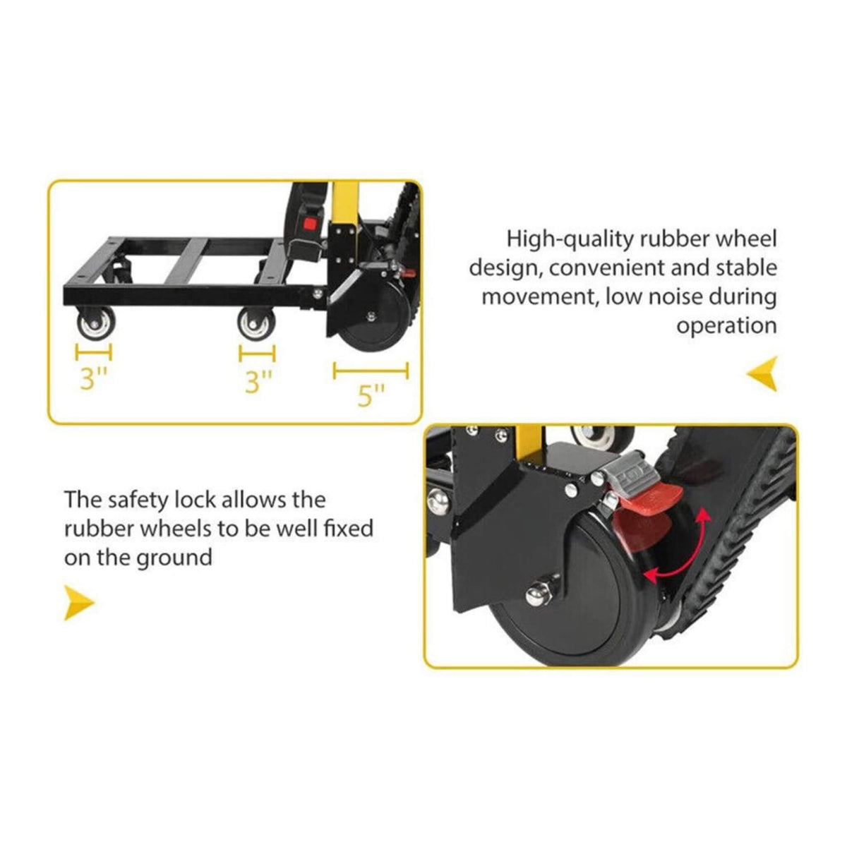 Premium 440Lbs Electric Stair Climbing Dolly Hand Truck Folding