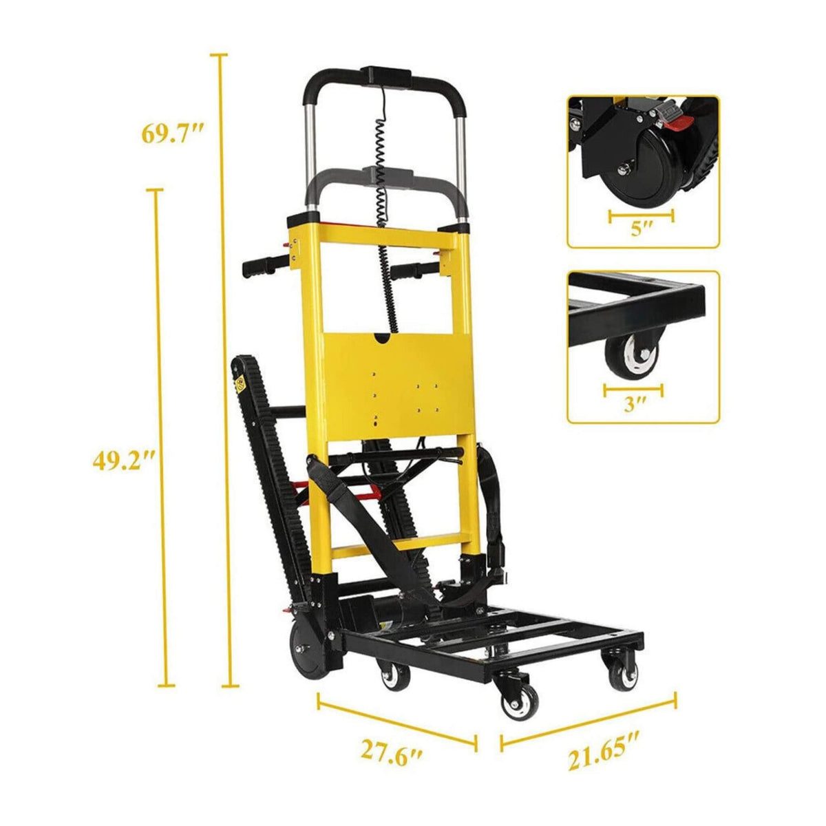 Premium 440Lbs Electric Stair Climbing Dolly Hand Truck Folding