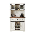 Premium 72-Inch Home Bar Wine Cabinet W/ Sliding Barn Door