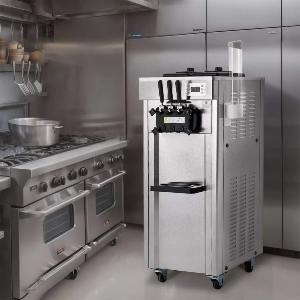 Commercial 21-31 L/H 3-Flavor Freestanding Soft Serve Ice Cream