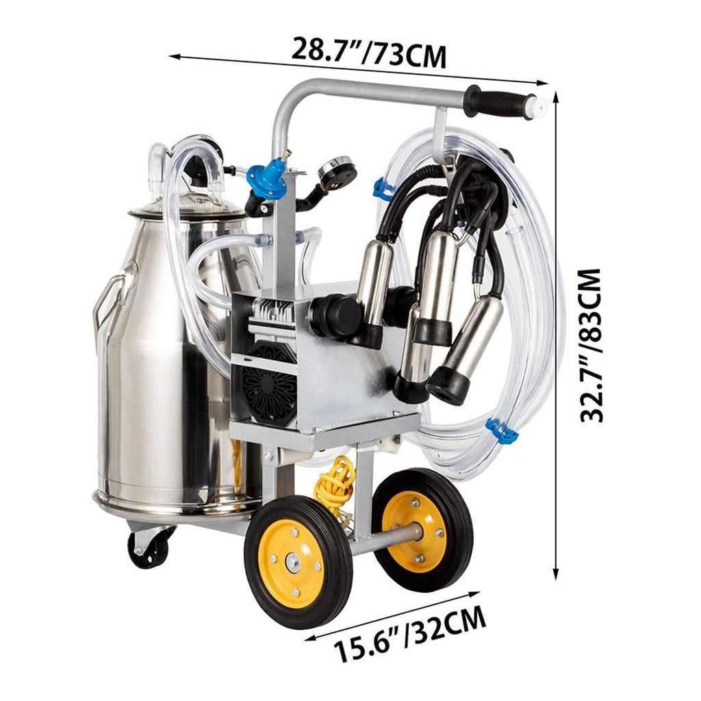 Premium Electric Cow Goat Milking Machine With Milk Bucket, 25L