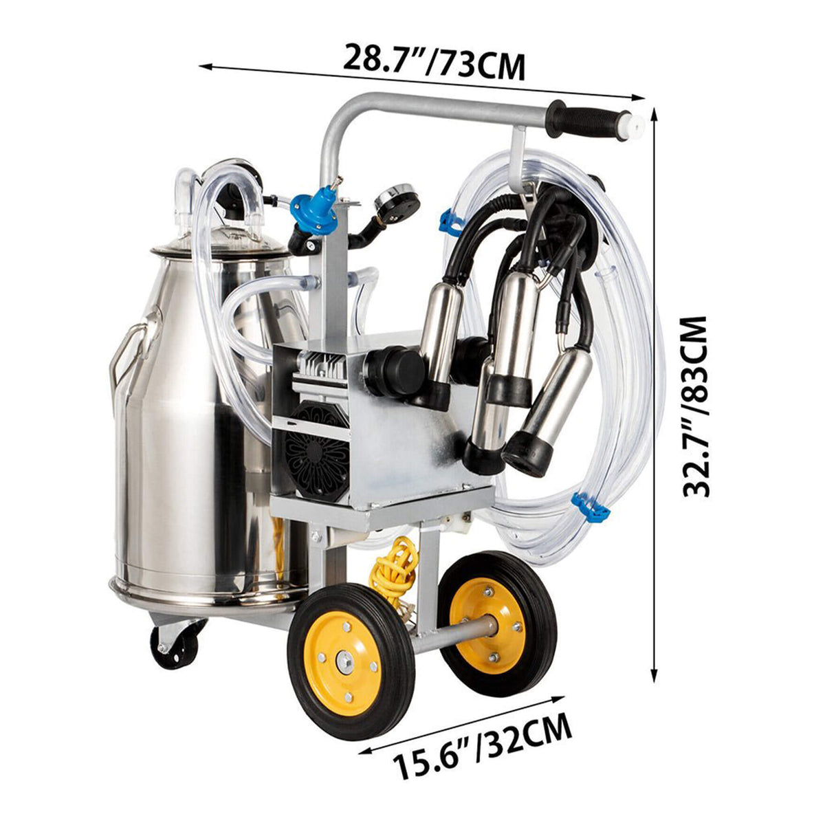 Premium Electric Cow Goat Milking Machine With Milk Bucket, 25L