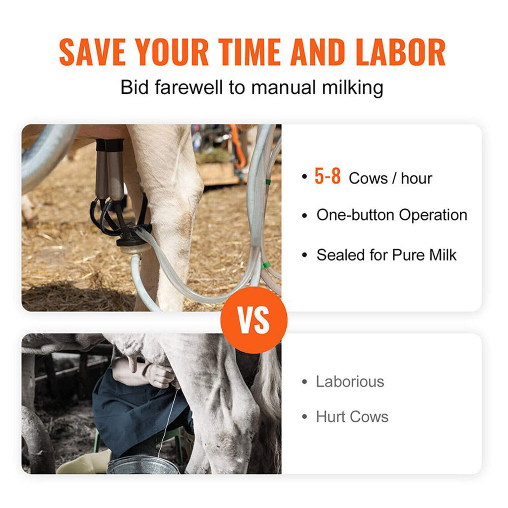 Premium Electric Cow Goat Milking Machine With Milk Bucket, 25L
