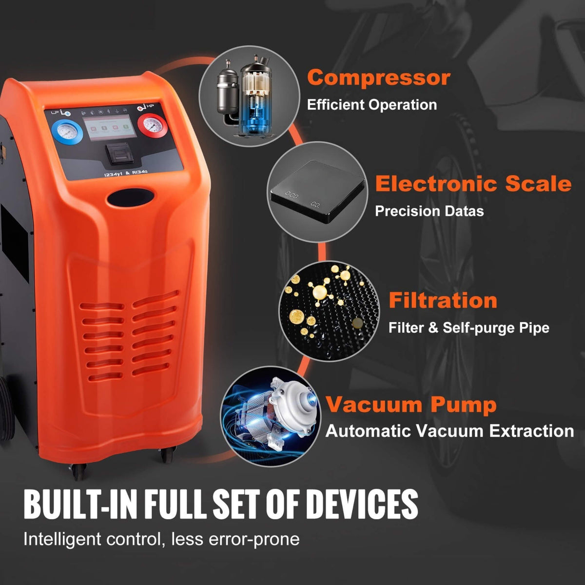 Premium Fully Automatic Dual Cylinder Ac Refrigerant Recovery