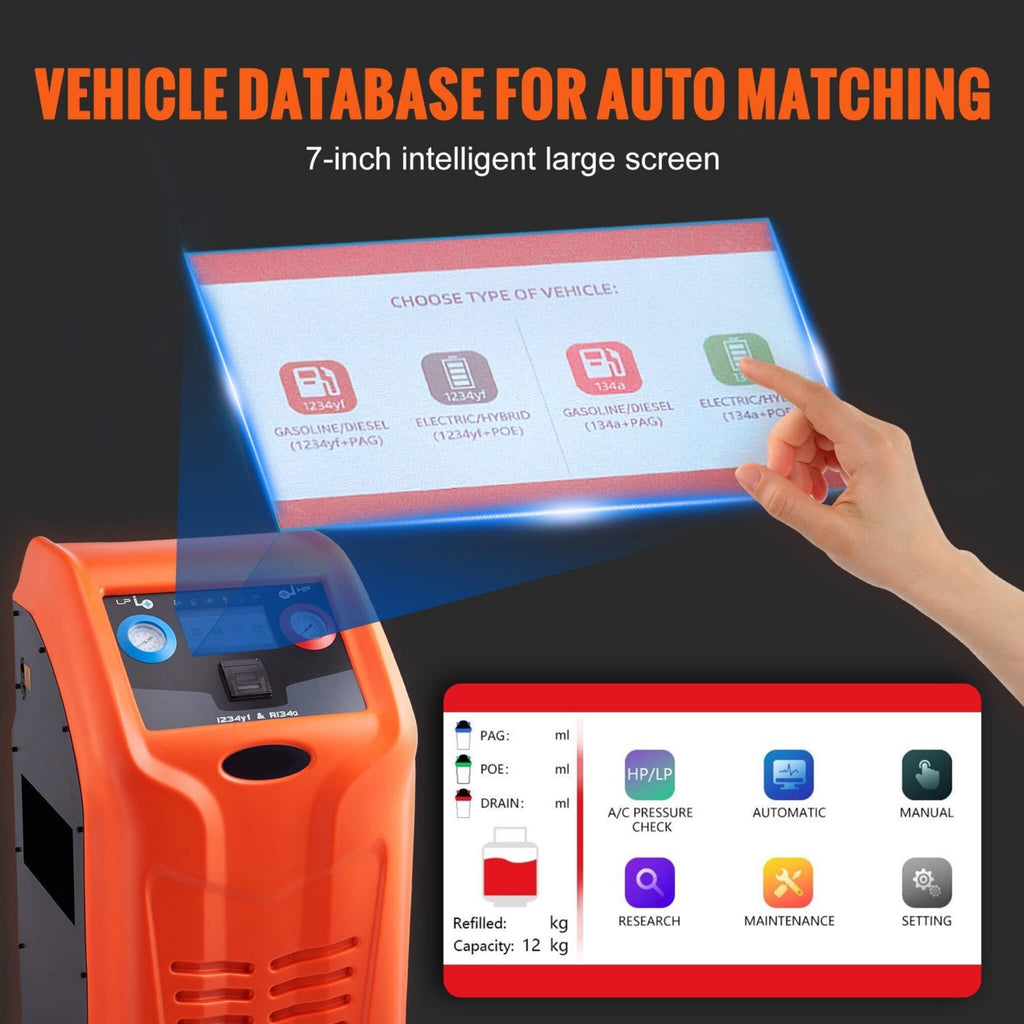 Premium Fully Automatic Dual Cylinder Ac Refrigerant Recovery