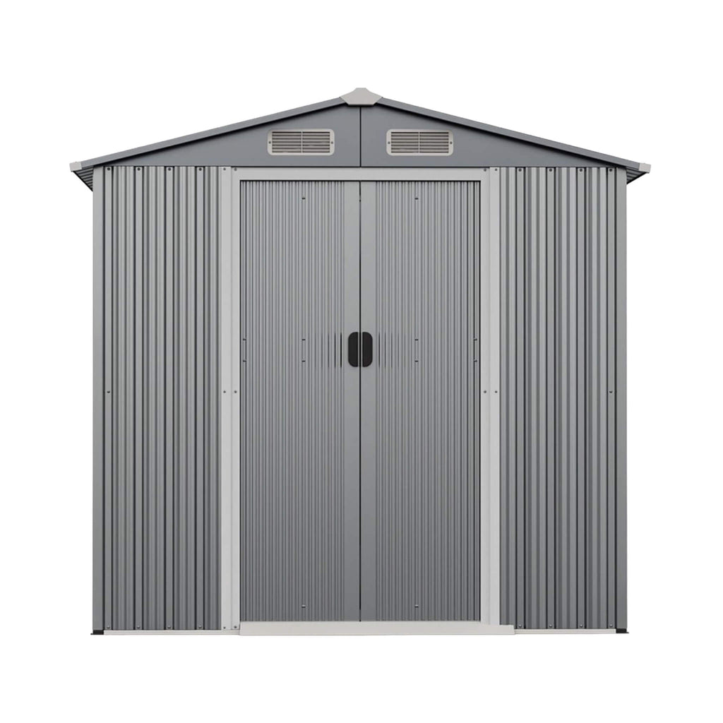 [04X06Ft] Premium Garden Galvanized Steel Storage Shed W/ Lockabl