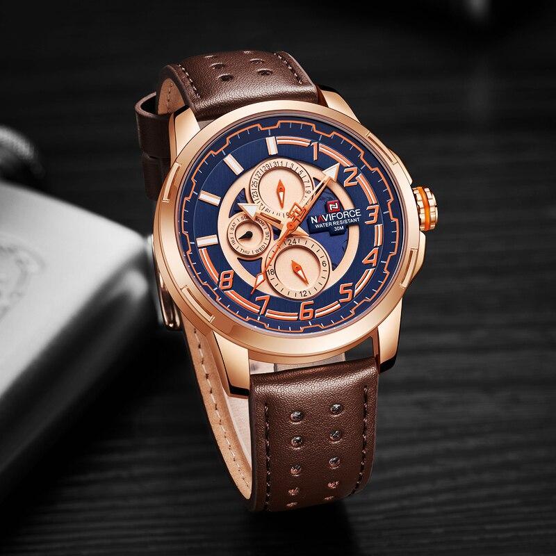Sports Watch Leather Band Quartz
