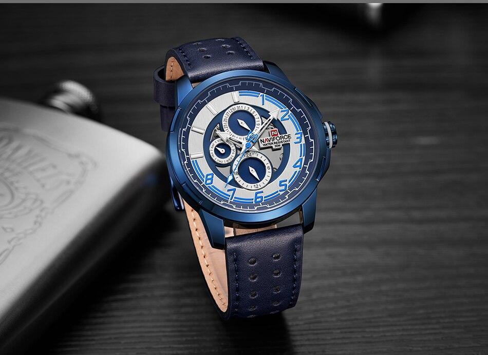 Sports Watch Leather Band Quartz