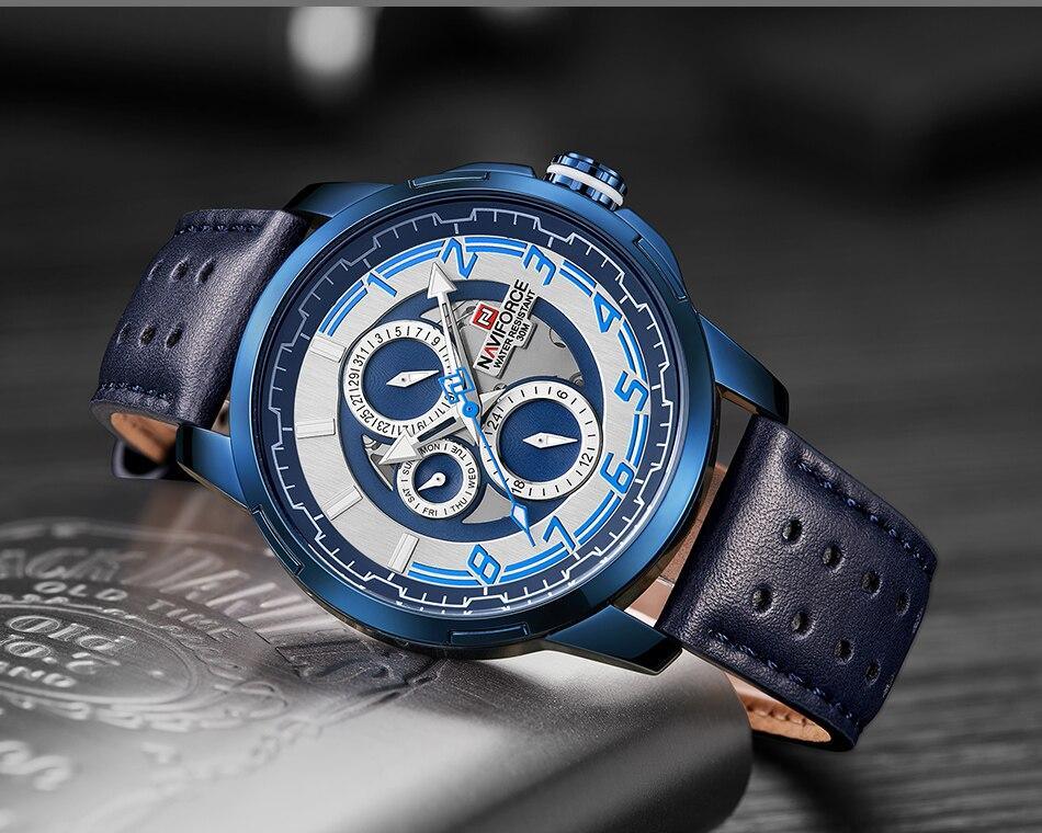 Sports Watch Leather Band Quartz