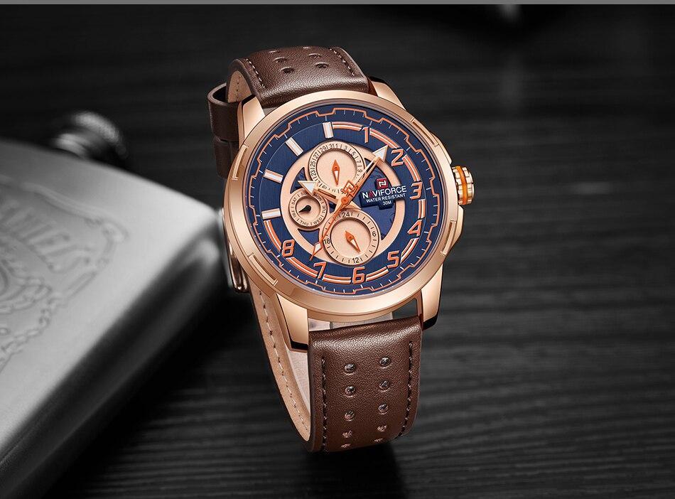 Sports Watch Leather Band Quartz