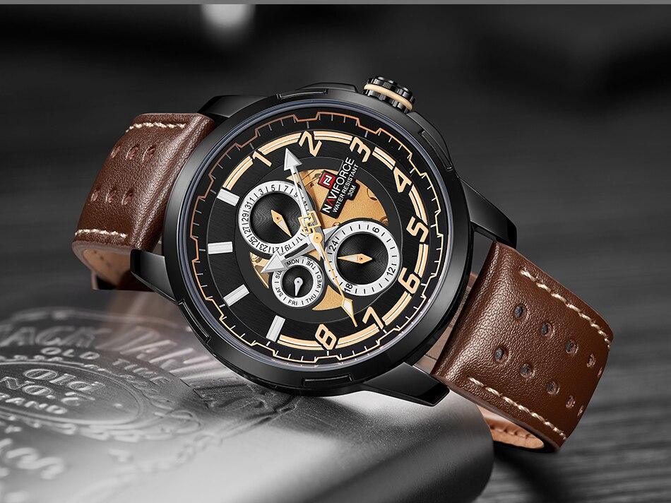 Sports Watch Leather Band Quartz