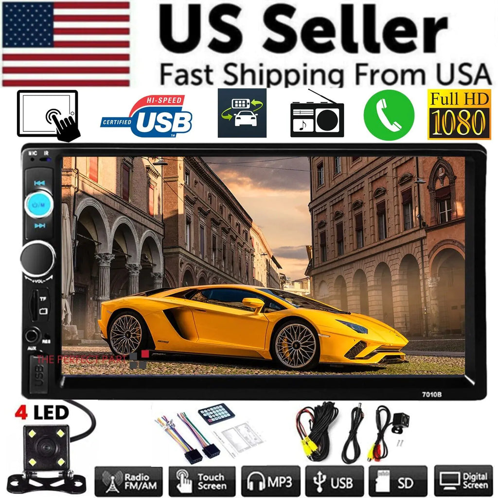 7" Double 2 DIN Car MP5 Player Bluetooth Touch Screen Stereo
