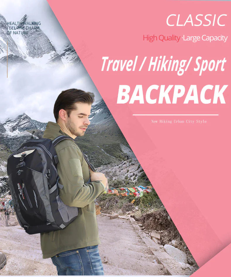 40L Men Travel Backpack Rucksack Camping Laptop Hiking School
