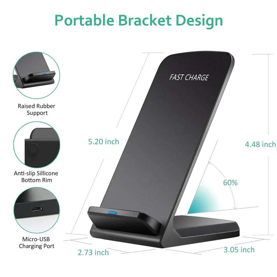 Qi Wireless Fast Charger Charging Pad Stand Dock Samsung Galaxy