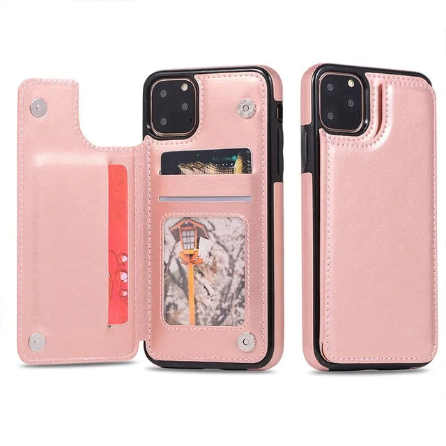 Leather Wallet Case iPhone Flip