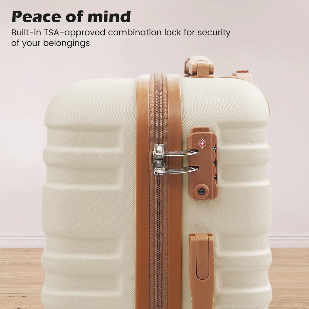 Coolife 3 Piece Hardside Luggage Set
