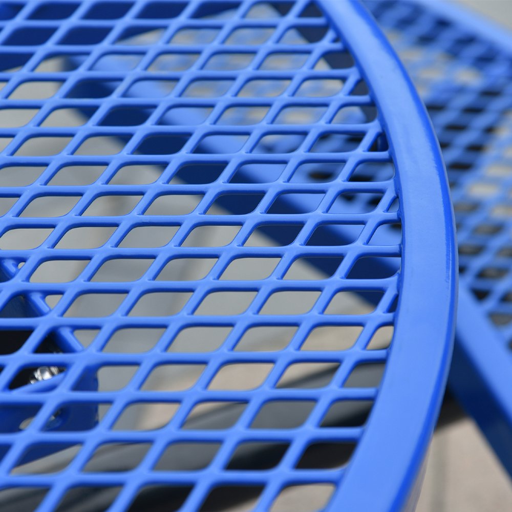 46-Inch Heavy-Duty Round Outdoor Steel Picnic Table