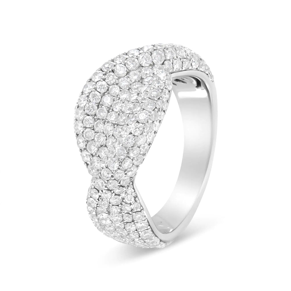 18K White Gold Cluster 2 1/4 Cttw Diamond Fashion Ring
