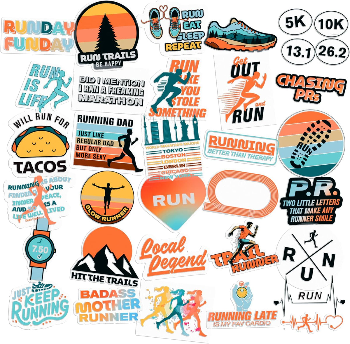 Running Sticker Pack 34-Piece