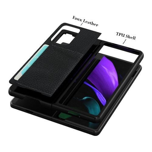 Leather Case for Samsung Galaxy Z Fold2 5G, Black
