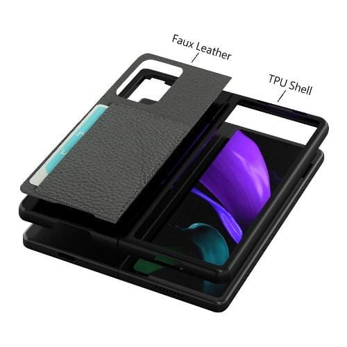 Leather Case for Samsung Galaxy Z Fold2 5G, Gray