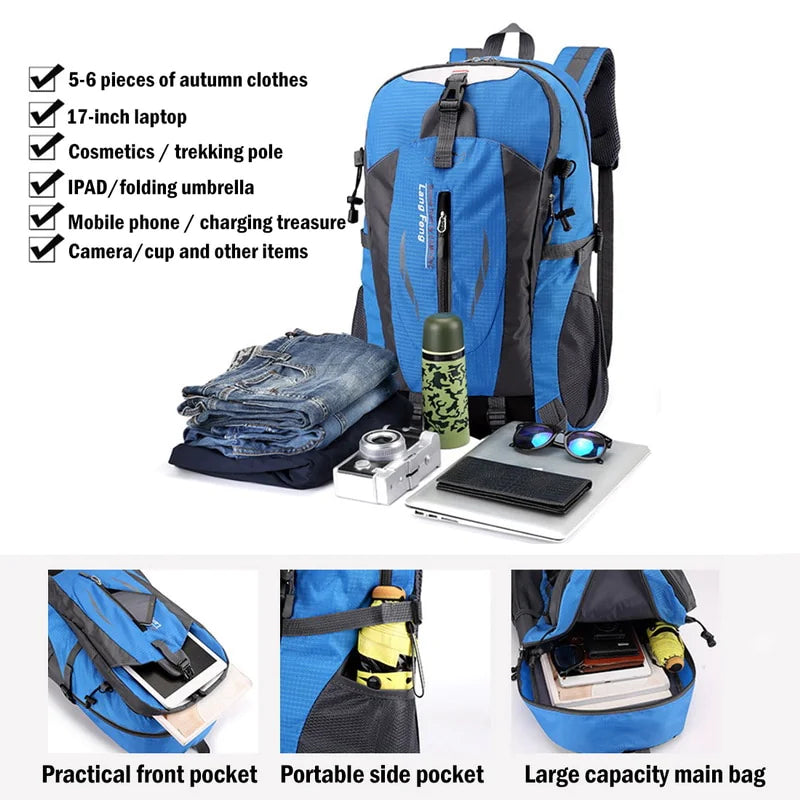 40L Men Travel Backpack Rucksack Camping Laptop Hiking School