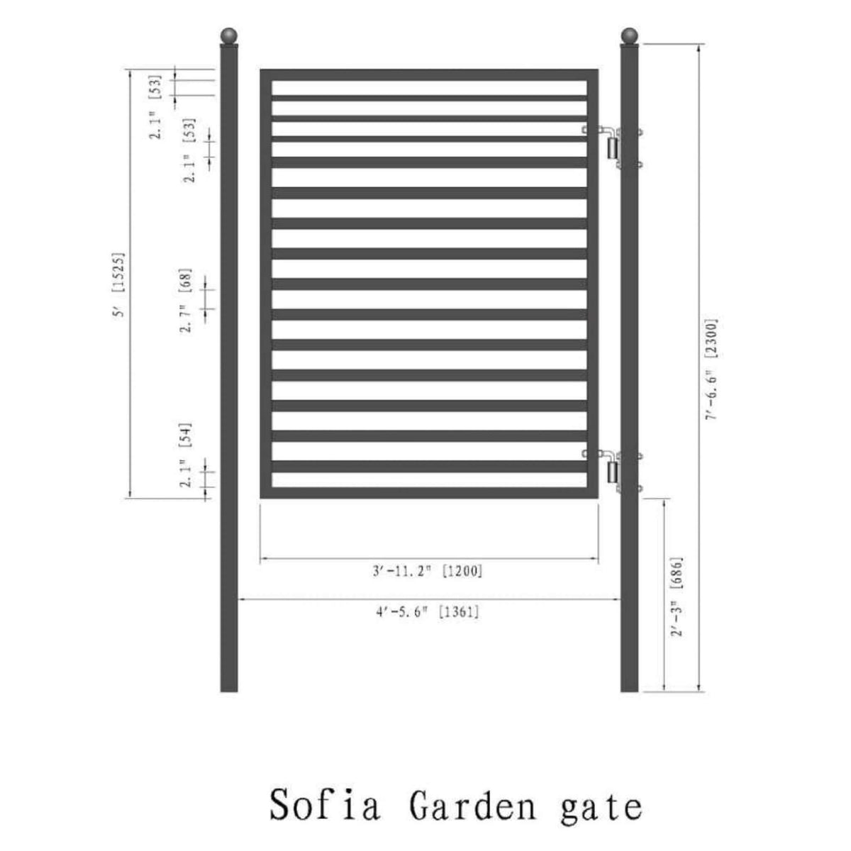 5Ft Heavy-Duty Sofia Powder-Coated Galvanized Steel Pedestrian