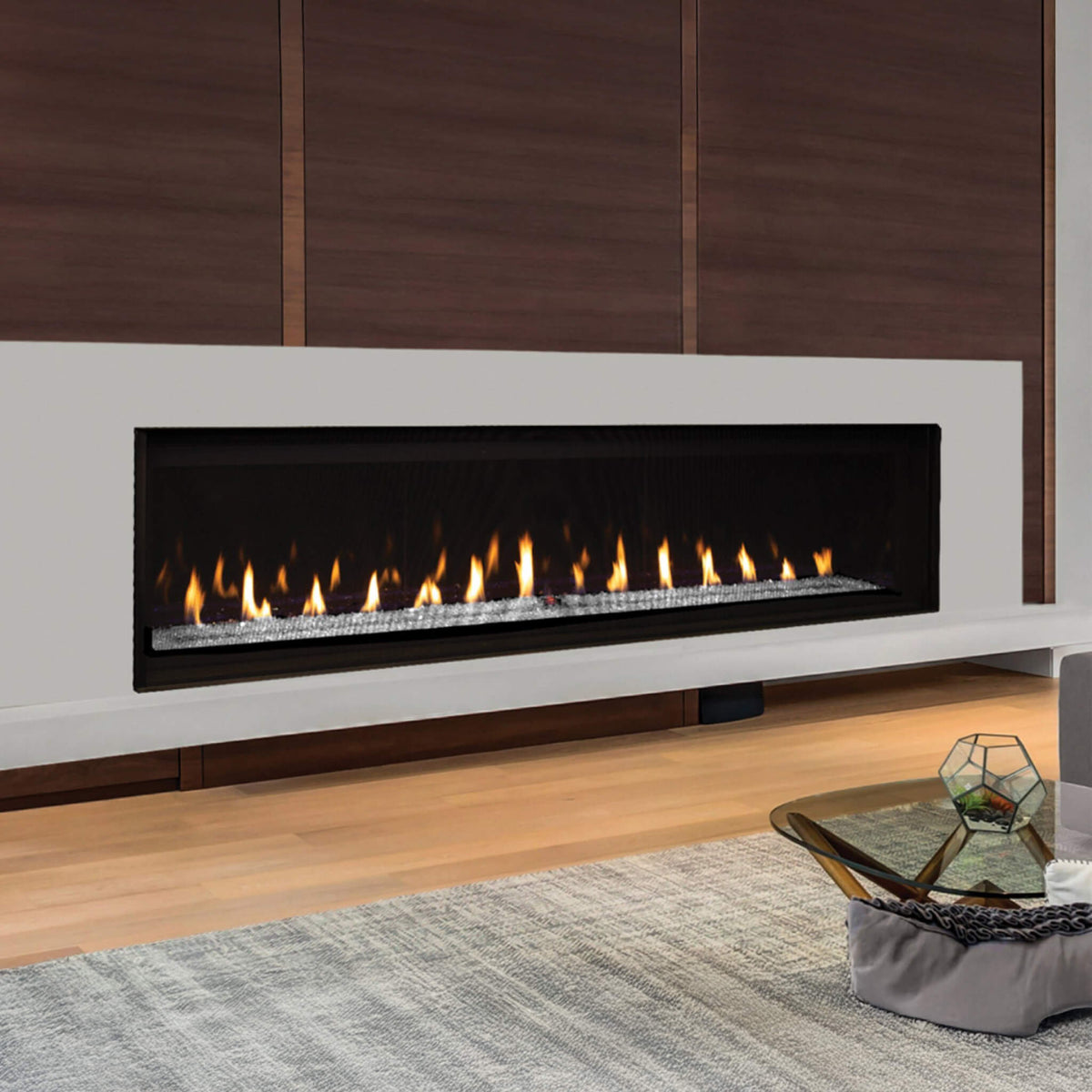 Superior Fireplaces 84-Inch Linear Direct Vent Electric Ignition Natural Gas Fireplace With Screen Barrier [DRL6084TEN] (SAK15198)