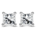 14K White Gold Princess Cut Lab-grown Diamond Solitaire Stud
