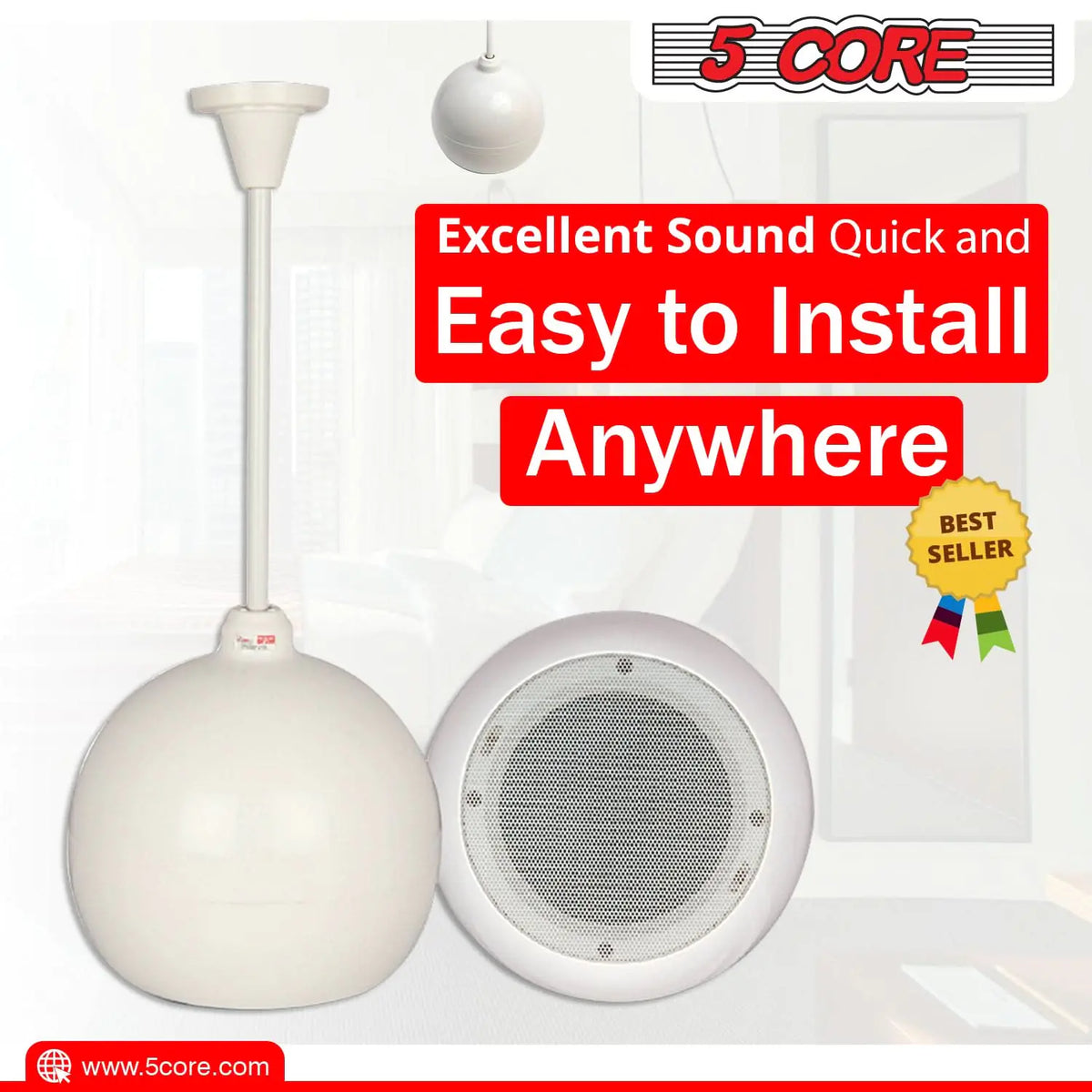 5core Pendant Hanging Wall Speaker 15W Commercial Ceiling Mount