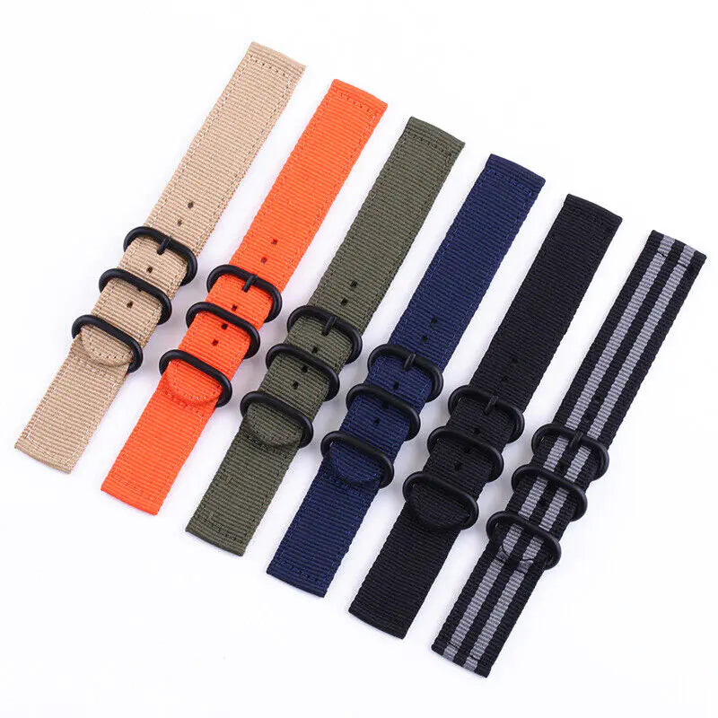 18mm 20mm 22mm Durable Military Woven Nylon Wrist Watch Band