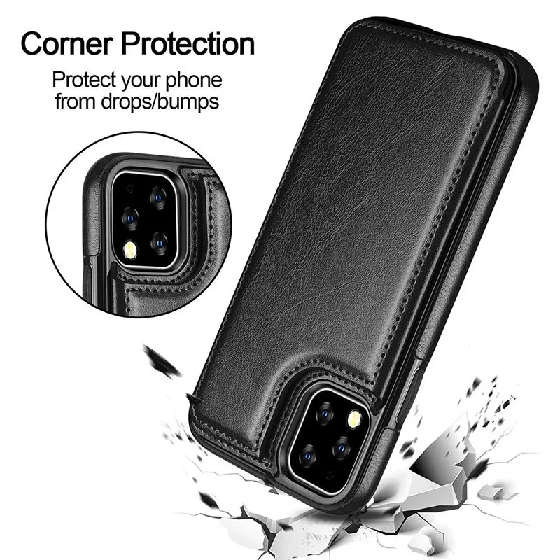 Leather Wallet Case iPhone Flip