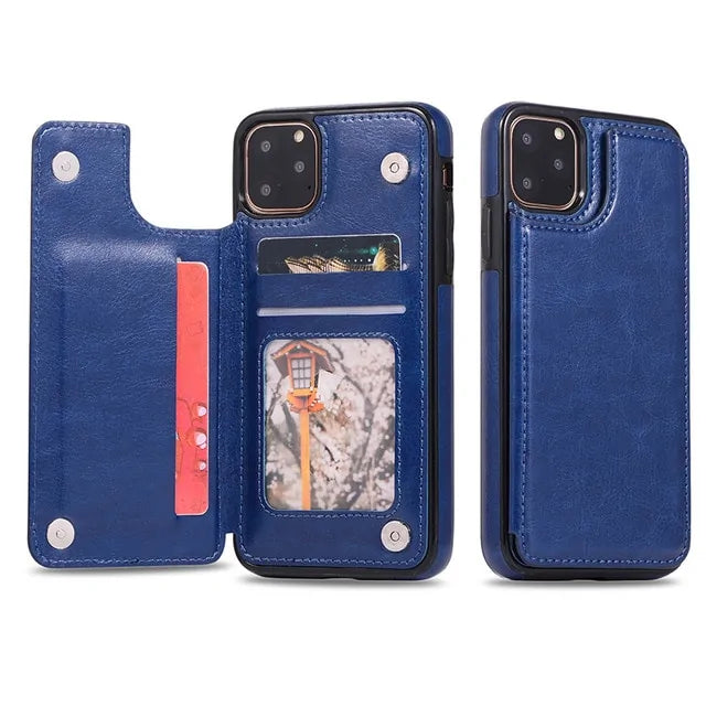 Leather Wallet Case iPhone Flip