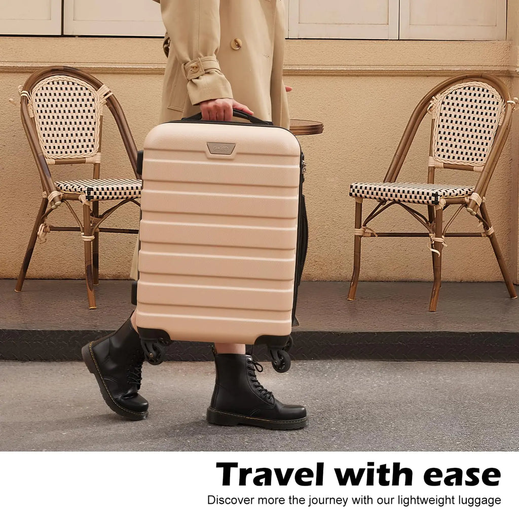 Coolife 3 Piece Hardside Luggage Set