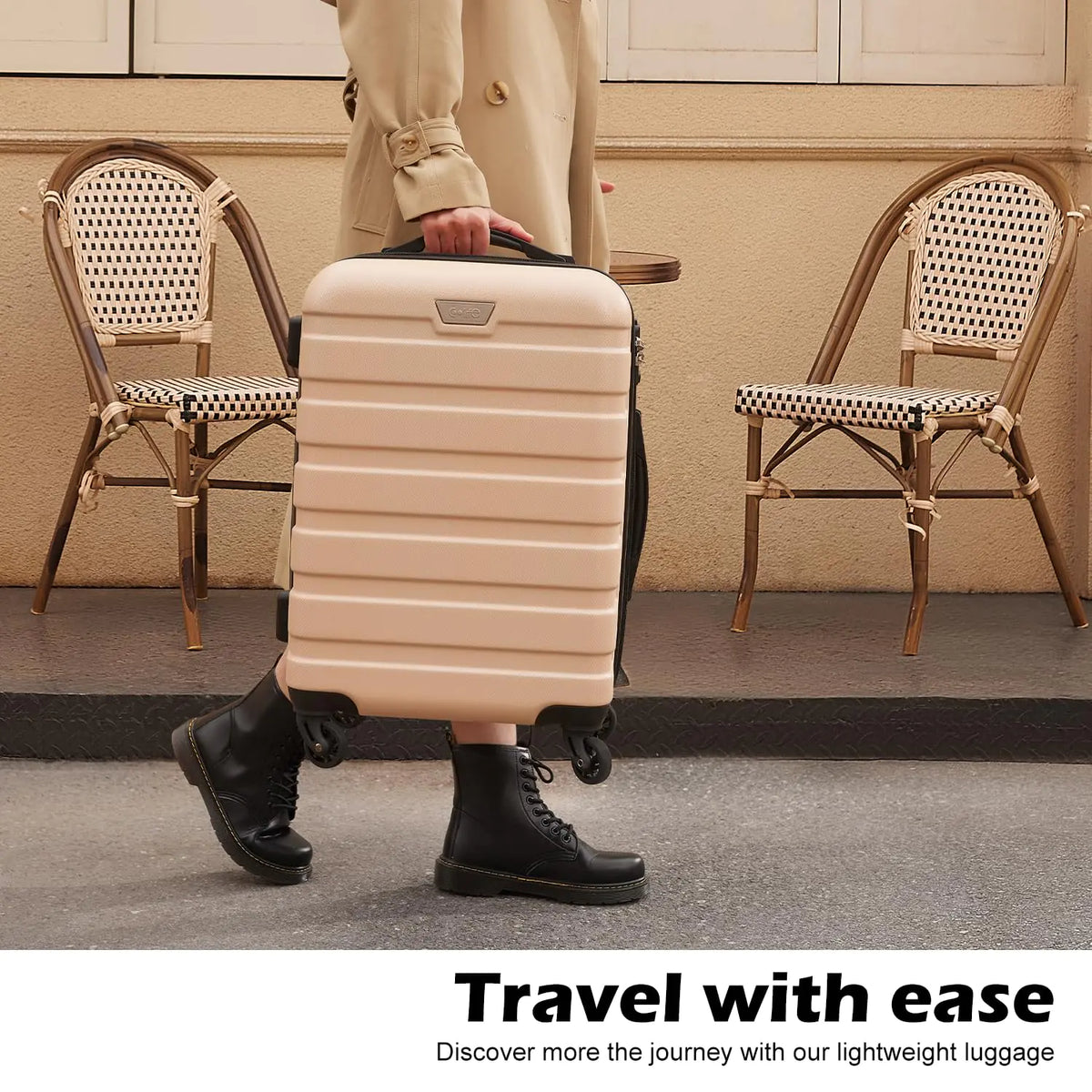 Coolife 3 Piece Hardside Luggage Set