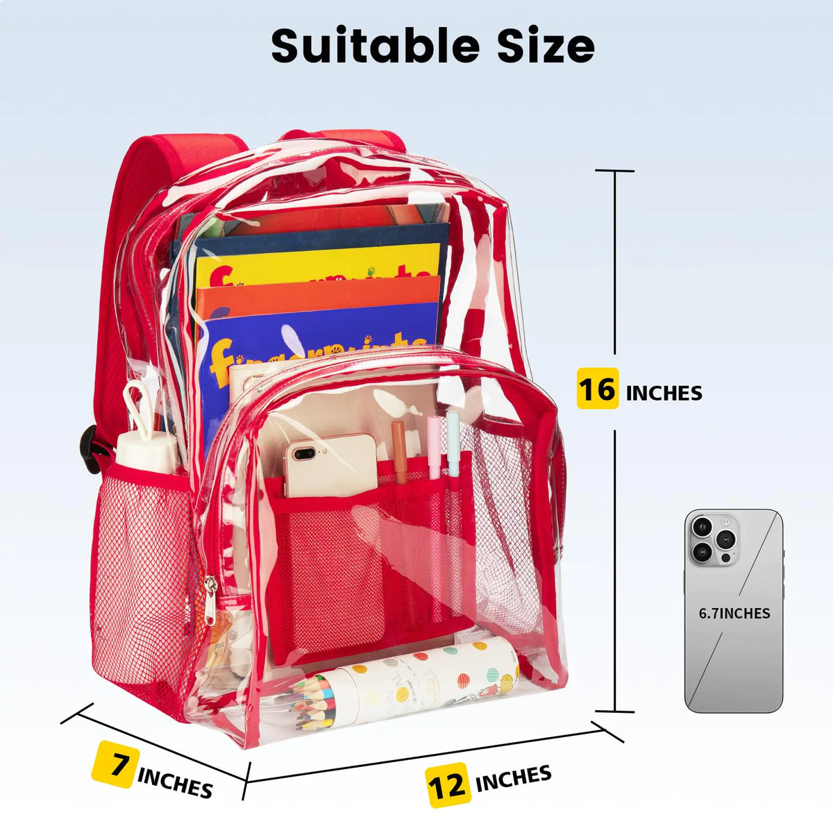 Vorspack Clear Backpack Heavy Duty - PVC Transparent Backpack