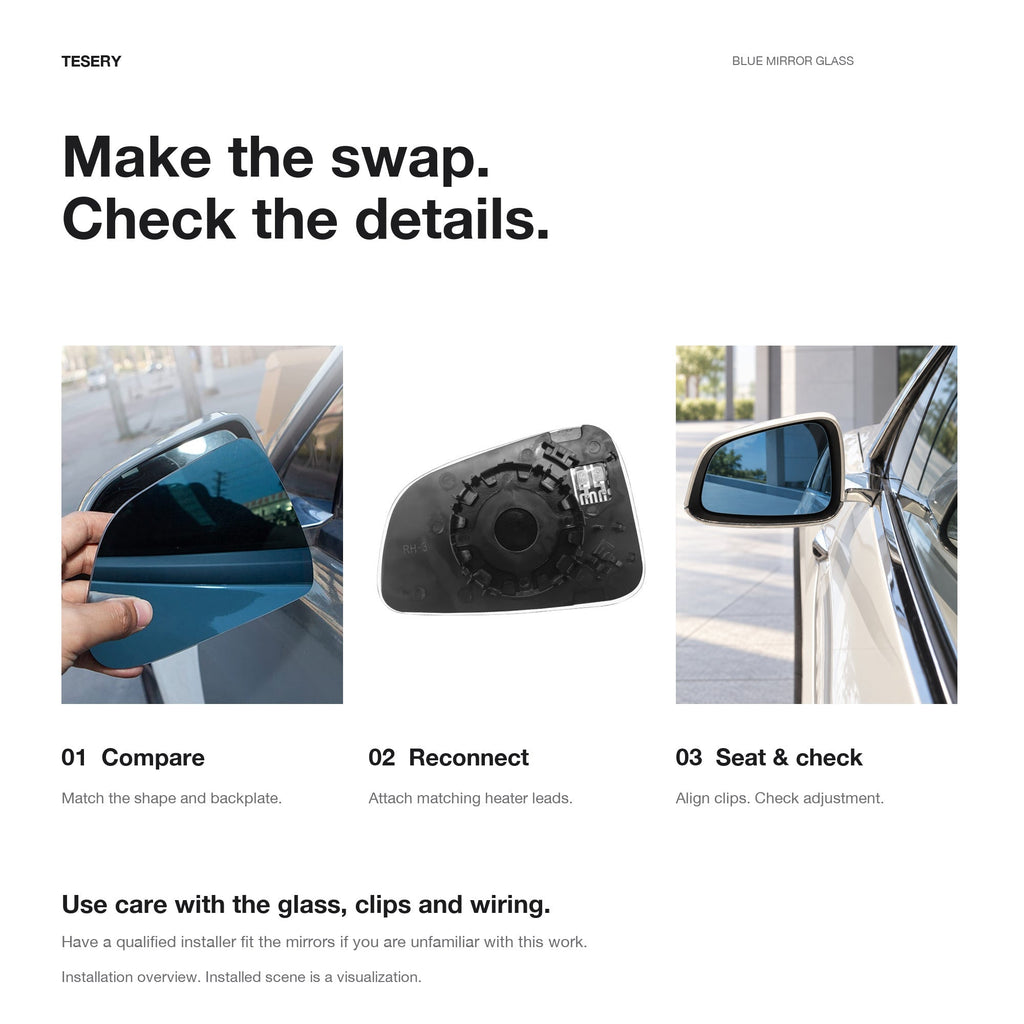 Rearview Mirror Blade for Tesla Model 3/Y/X/S
