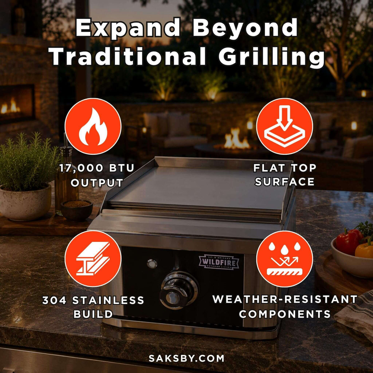 [WFSDGRD-BSS/SS] Wildfire 15" Side Griddle