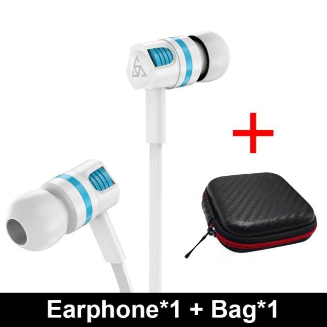 Wired in-Ear Headphones With Tangle-Free Cord Noise Isolating Bass Driven Sound Metal Earphones Carry Case Ear Bud Tips In-ear Earphone  Super Bass Sound Sport Headset With Mic for Phones Ear Phone For Women 3.5mm