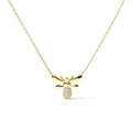 10K Yellow Gold Diamond Accented Bumble Bee Pendant 18" Necklace