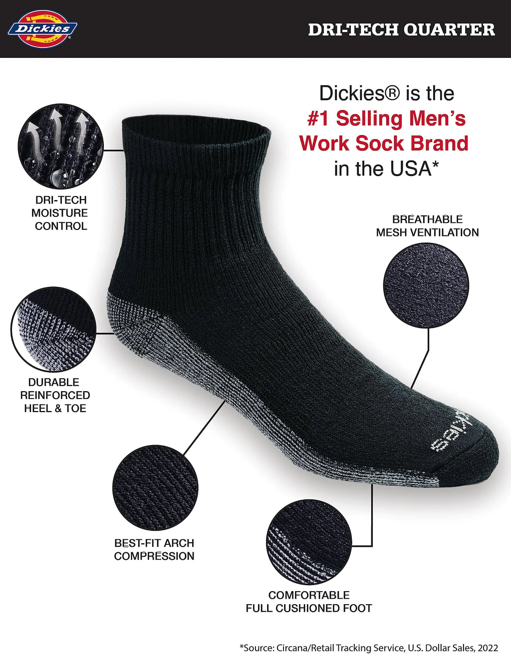 Dickies Dri-tech Moisture Control Socks