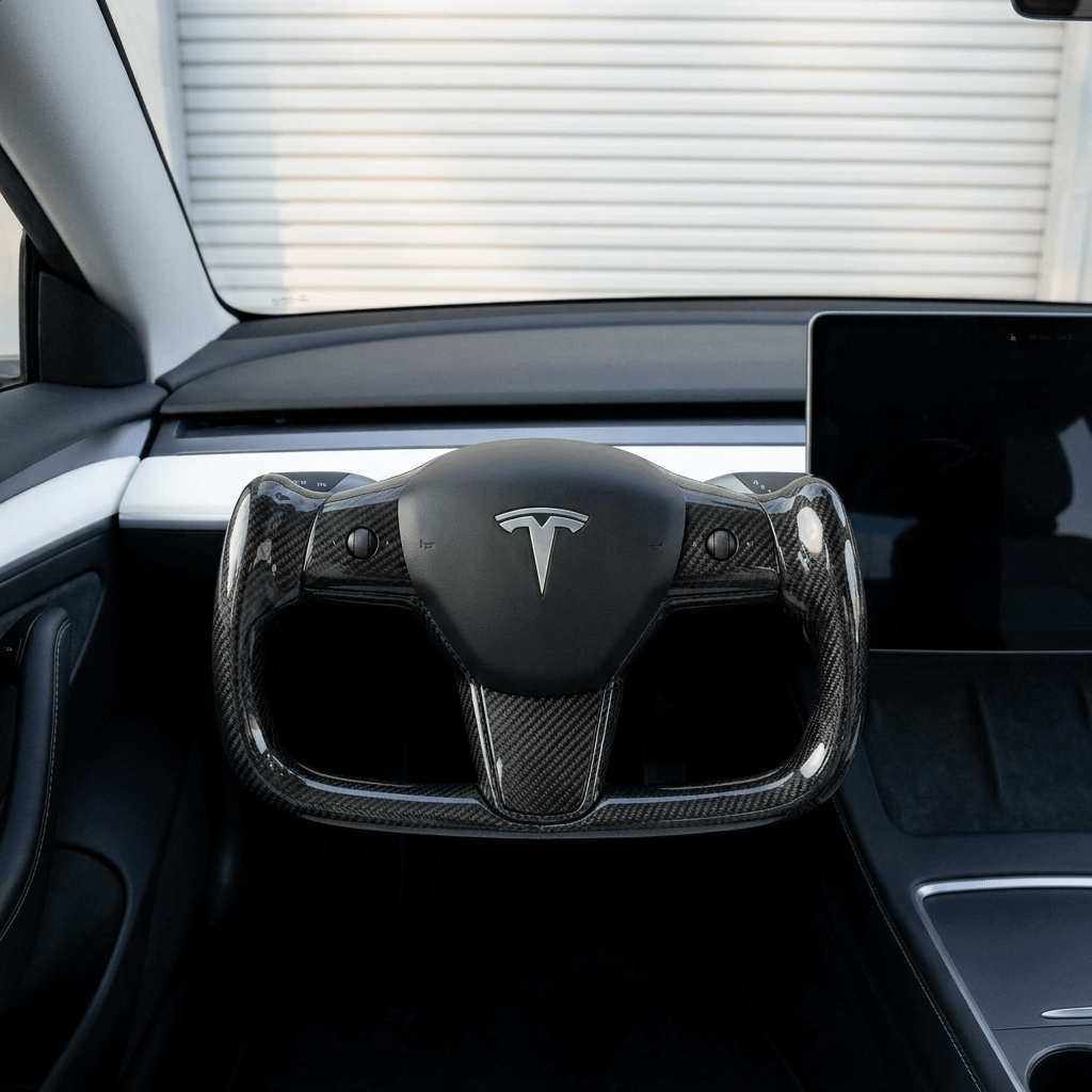Yoke Full Carbon Fiber Steering Wheel for Tesla Model 3 / Y【Style 29】
