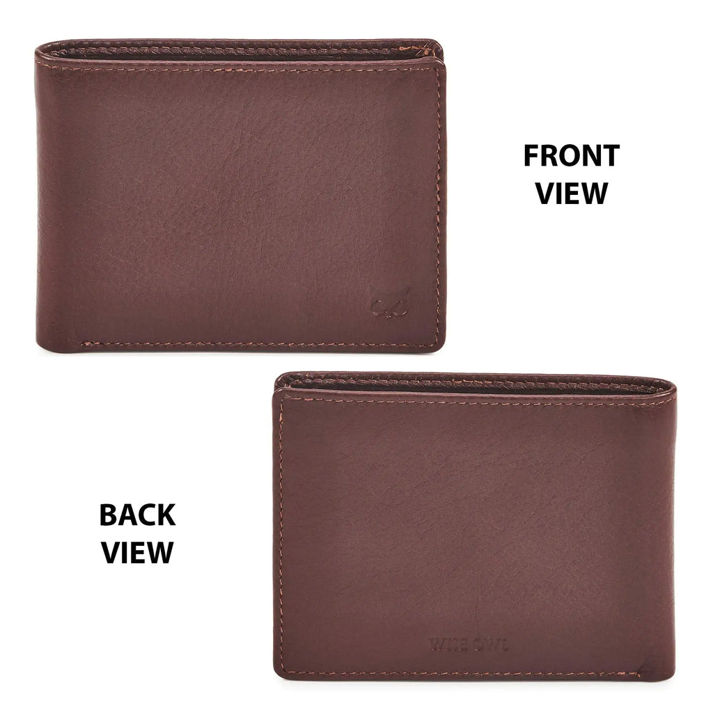 Real Leather Mens Bifold Wallet RFID
