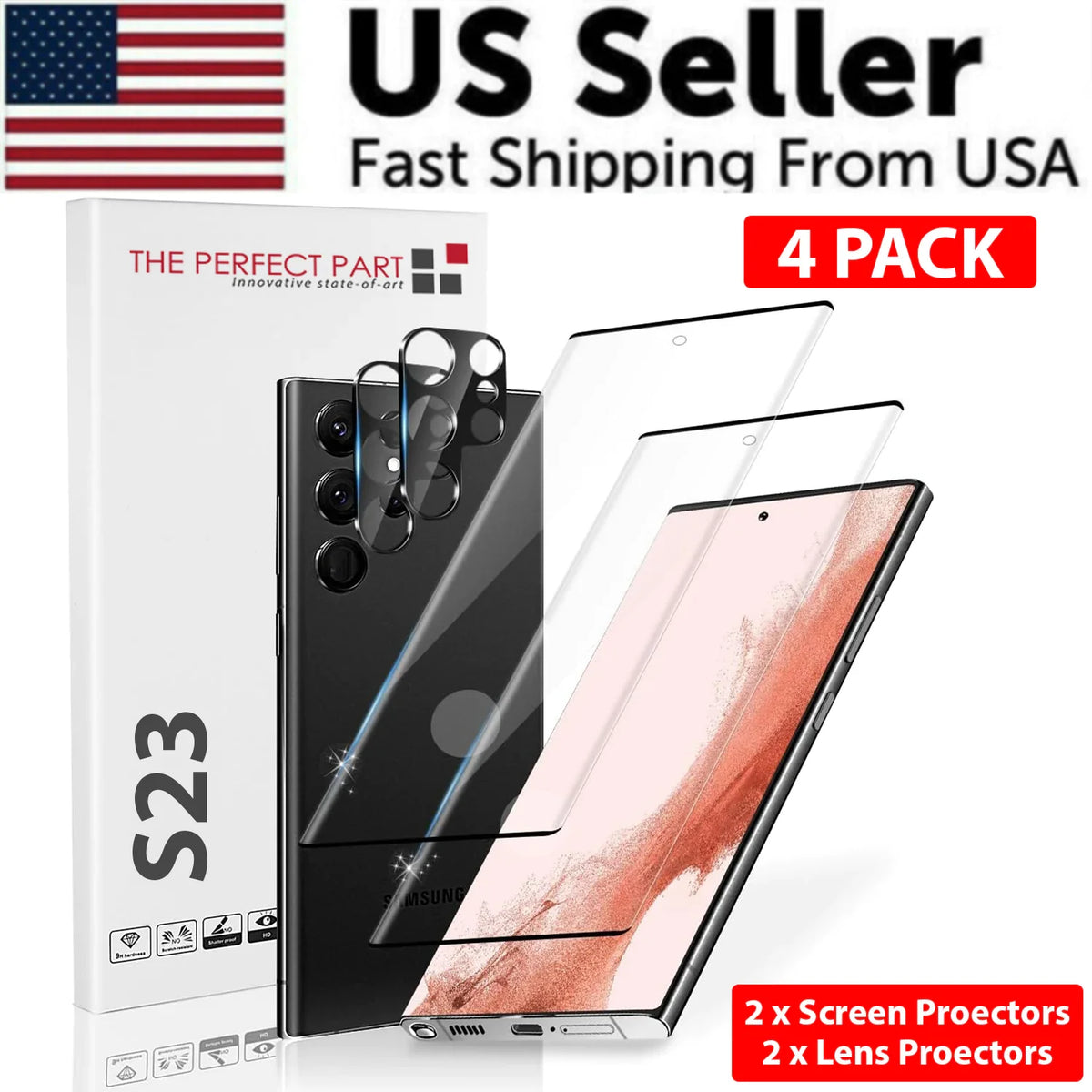 Tempered Glass Screen Protector Lens Hydrogel Samsung S23 S22