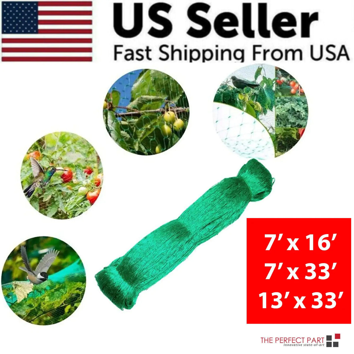 33FT Anti Bird Netting Pond Net Protection Tree Crops Plants