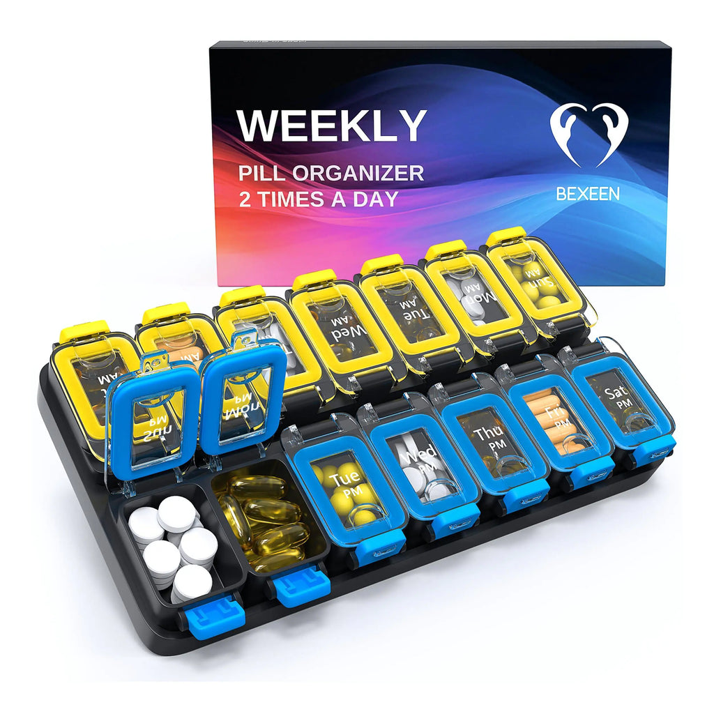 Weekly Pill Organizer 2 Times Day Am Pm Pill Case Pill Box