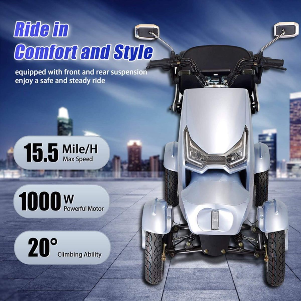 [SAK91645] Zvg 1000W 4-Wheel Mobility Scooter