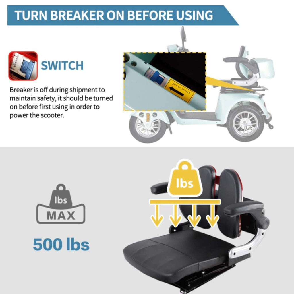 [SAK97156] Zvg 800W 4-Wheel Mobility Scooter